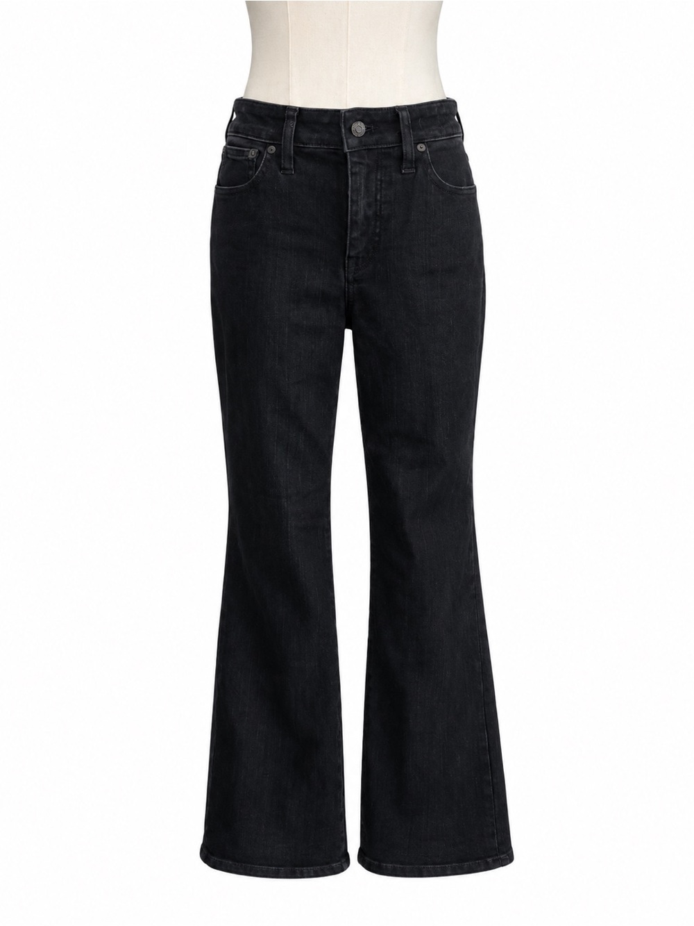 Madewell Black Curvy Kick Out Crop Jean Size 28